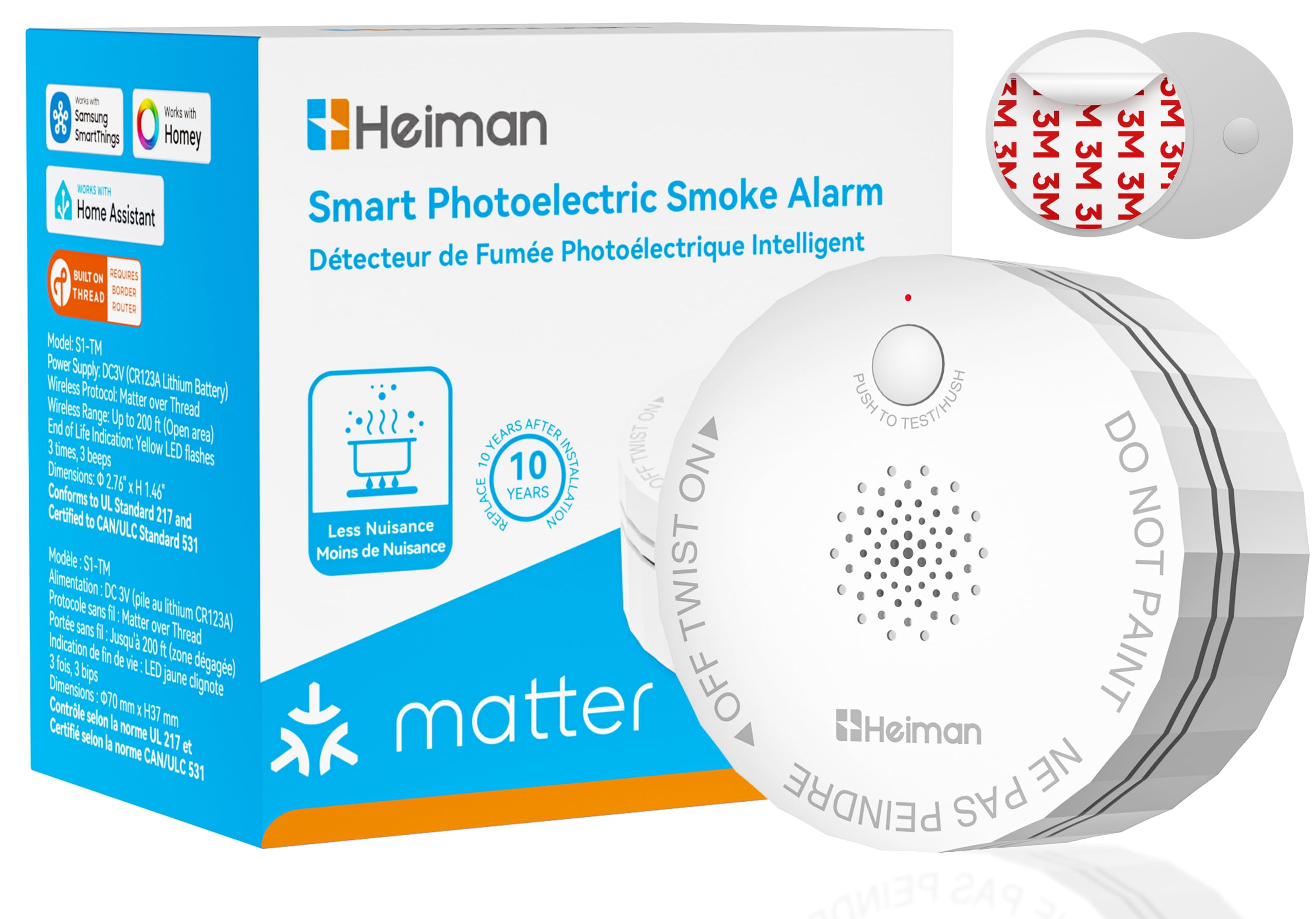 Heiman Smoke Detector, Matter Over Thread (S1-TM)