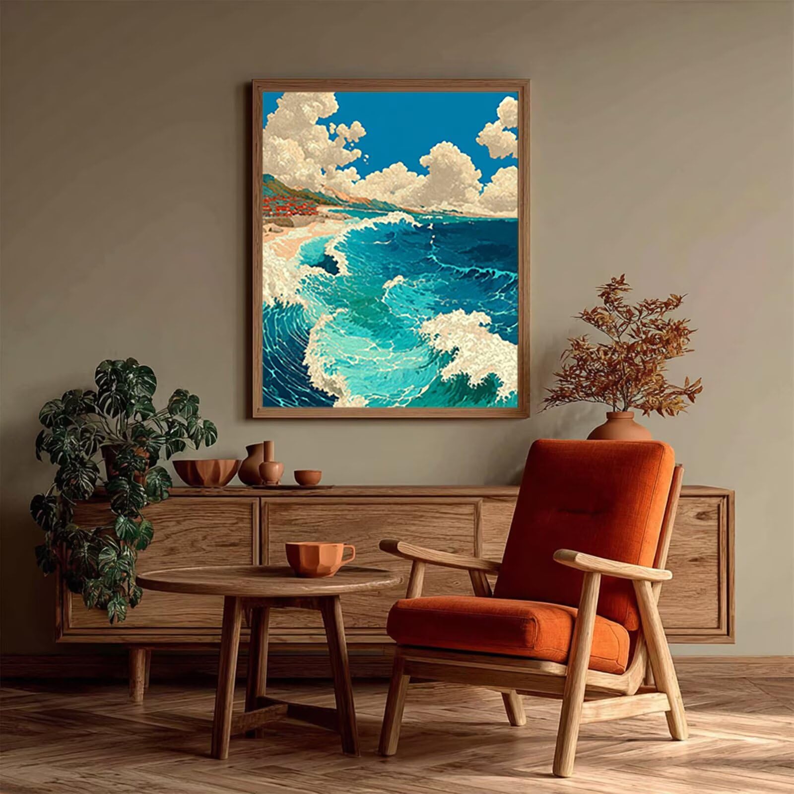 Diamentowe malowanie fale oceanu, DIY diamentowe malowanie dla dorosłych niebo, 5D DIY Dorośli rysunki z diamentami, zestawy do samodzielnego haftu krzyżykowego, zestawy do haftu krzyżykowego