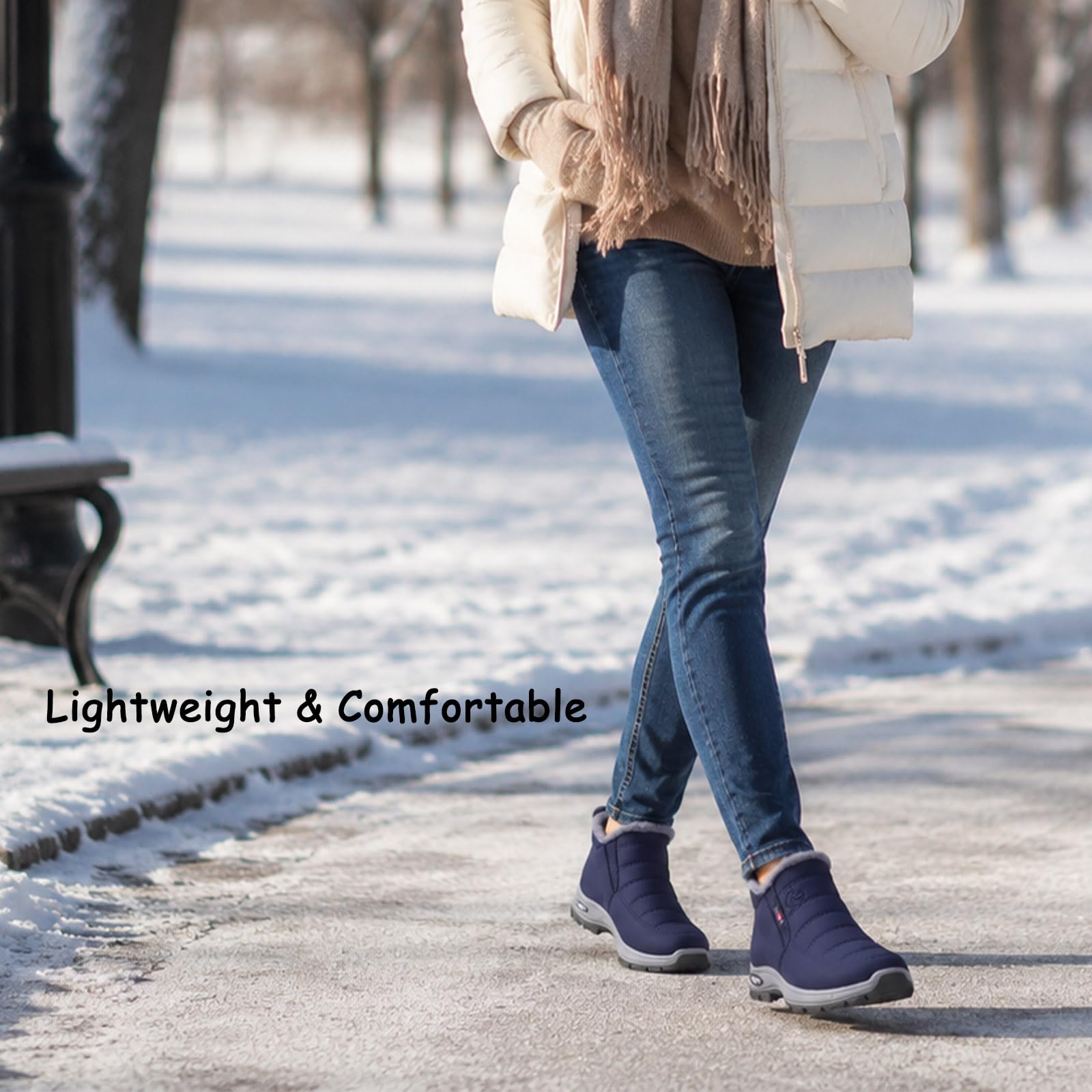 Slip on inverno neve caviglia stivali per le donne calde scarpe da