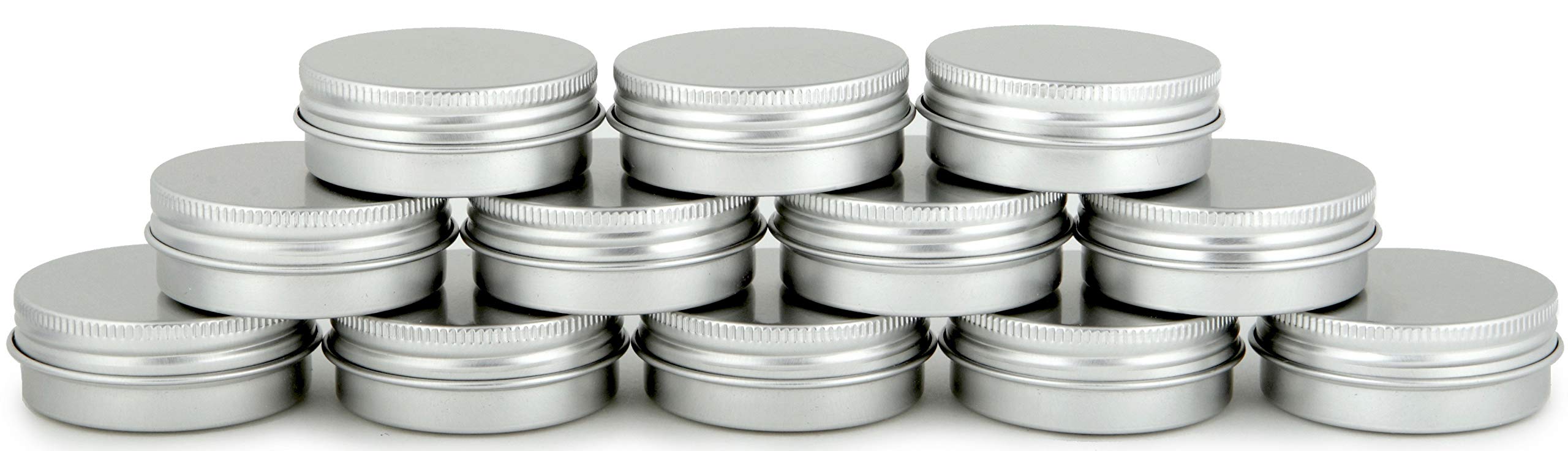 Vivaplex, 12, Aluminum, 1 oz Tin Jars with Lids