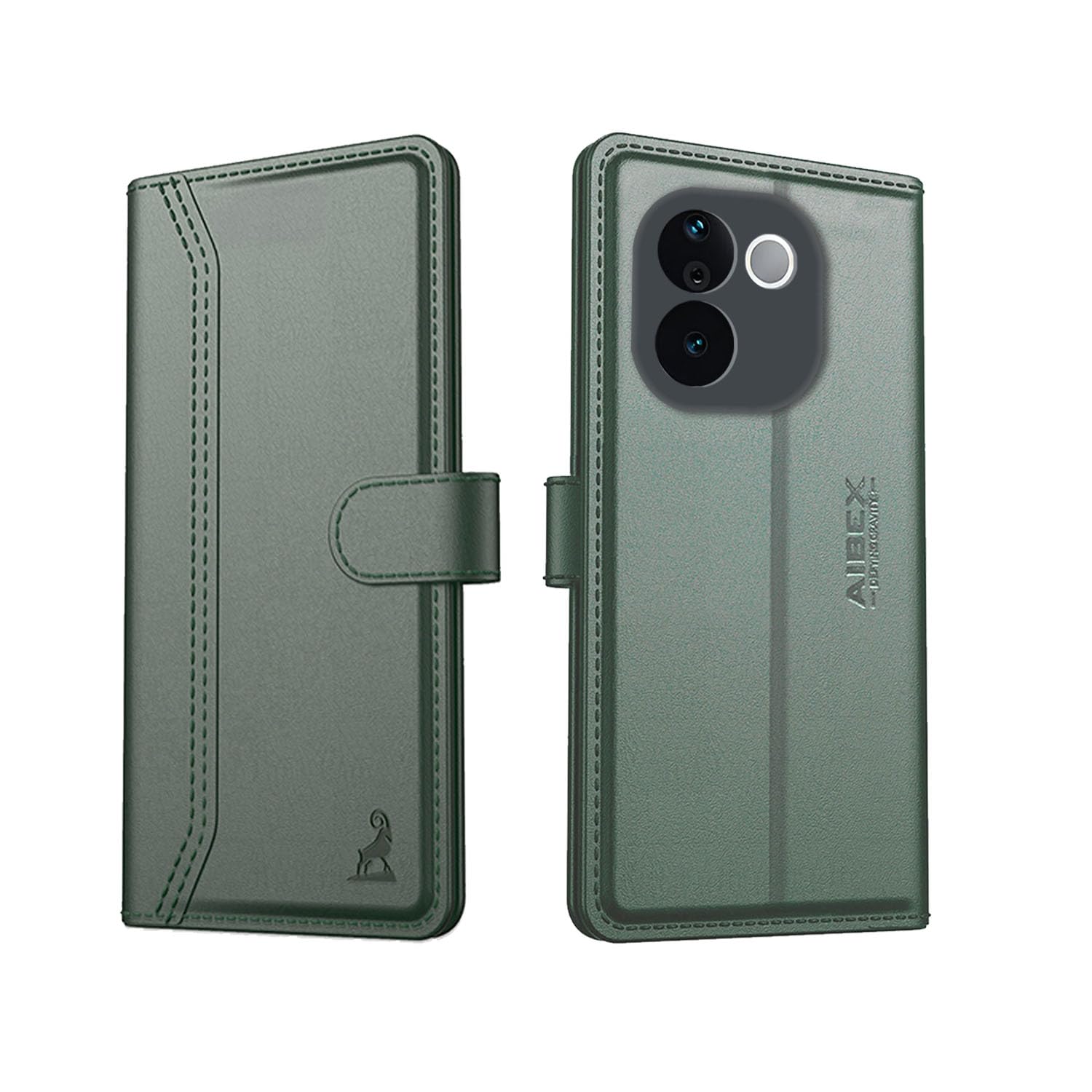 AIBEX ® Vivo T3 Pro 5G / Iqoo Z9s Pro 5G Flip Cover Leather Finish | Inside TPU with Card Pockets | Wallet Stand | Complete Protection Flip Case Green (B0DH28LBPF) Amazon Price History, Amazon Price Tracker