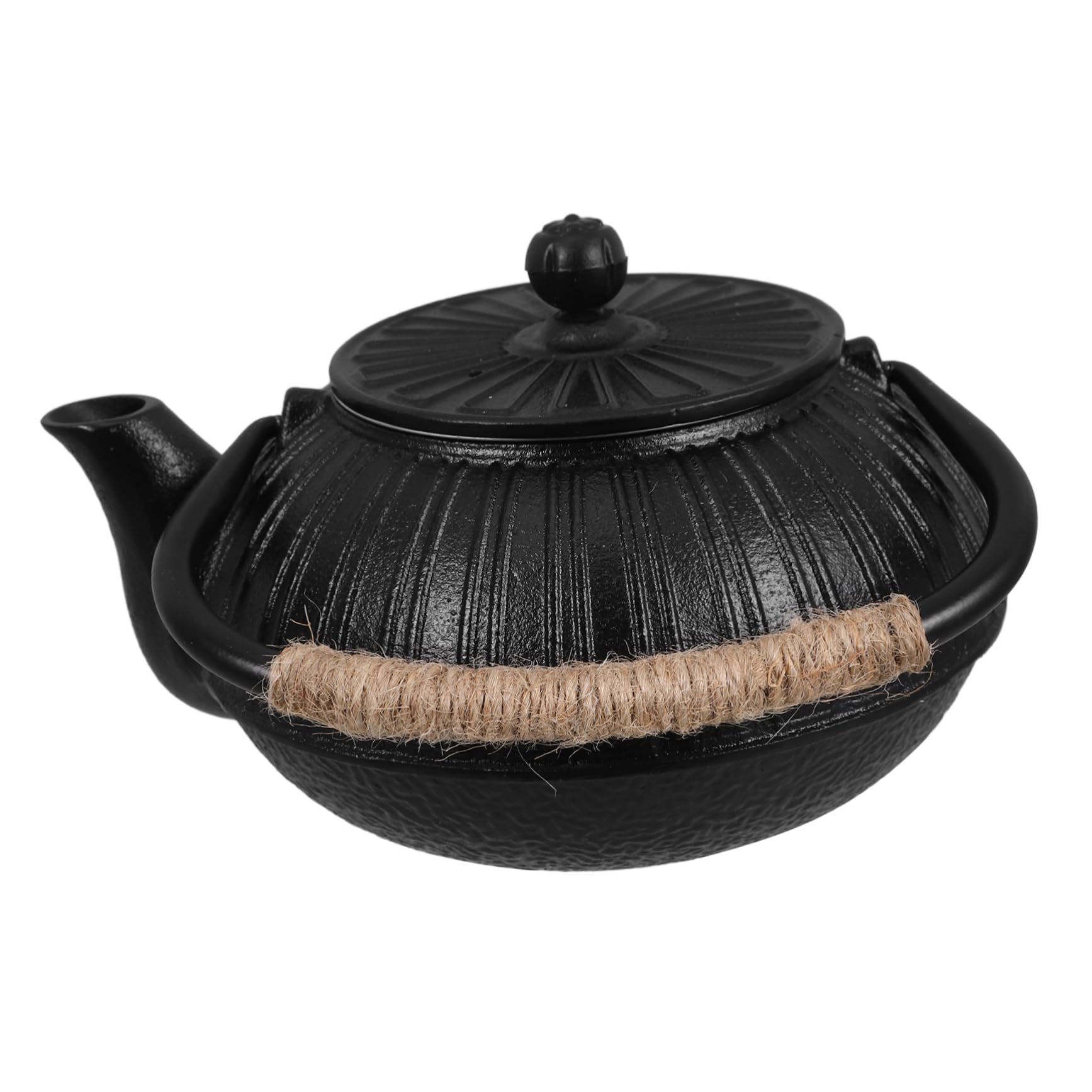 Tetera de Hierro Fundido Japonesa Pequeña de 600ml Negra | Colador para Hojas Sueltas, Diseño Elegante de Estilo Japonés, Uso en Cocina Compartir