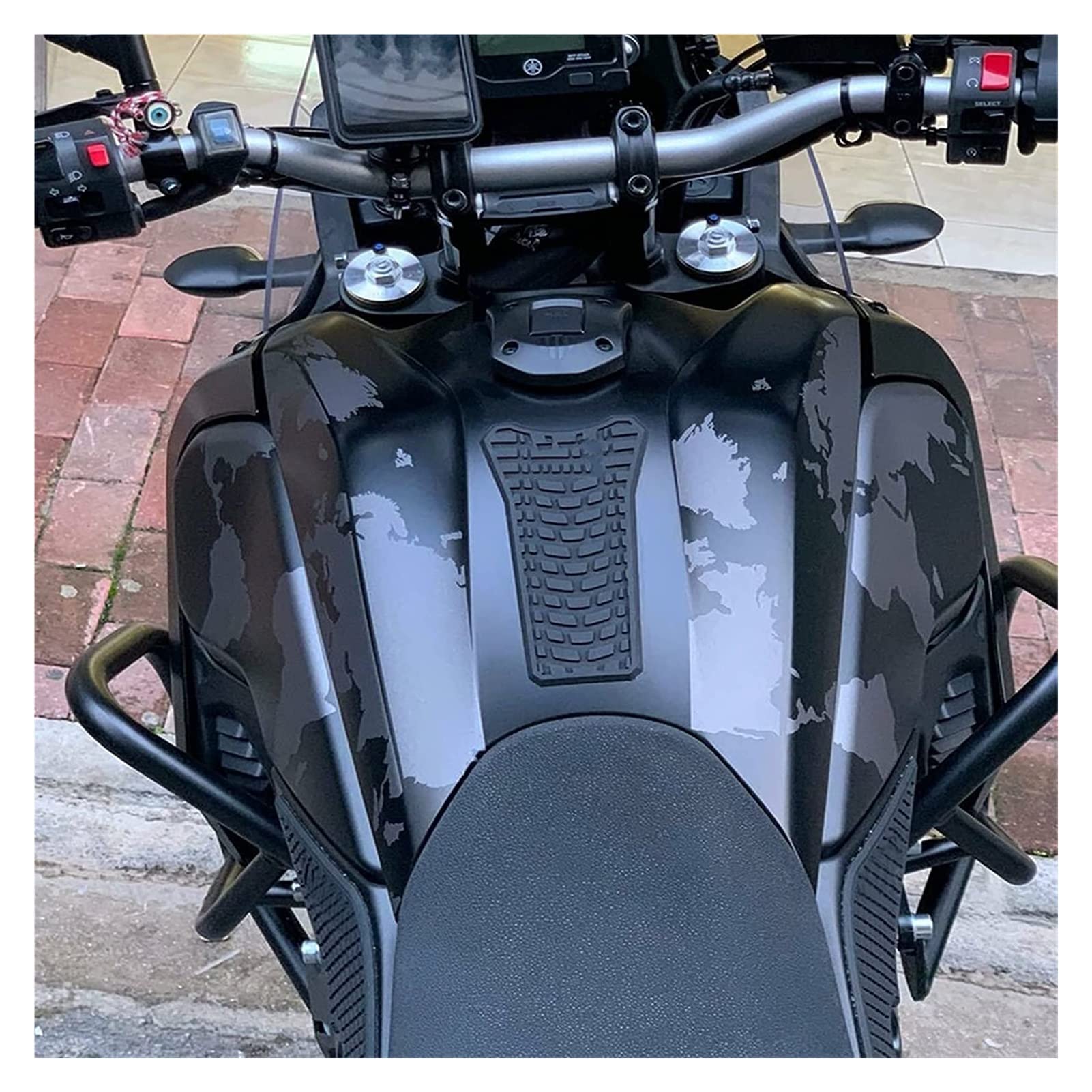Paraserbatoio moto, Protector di tank serbatoio di ., 2019 2020 Adesivi del serbatoio del carburante antiscivolo del motociclo 2019 2020 Impermeabile Adesivo di gomma compatibile con Ya-Maha Tenere 70