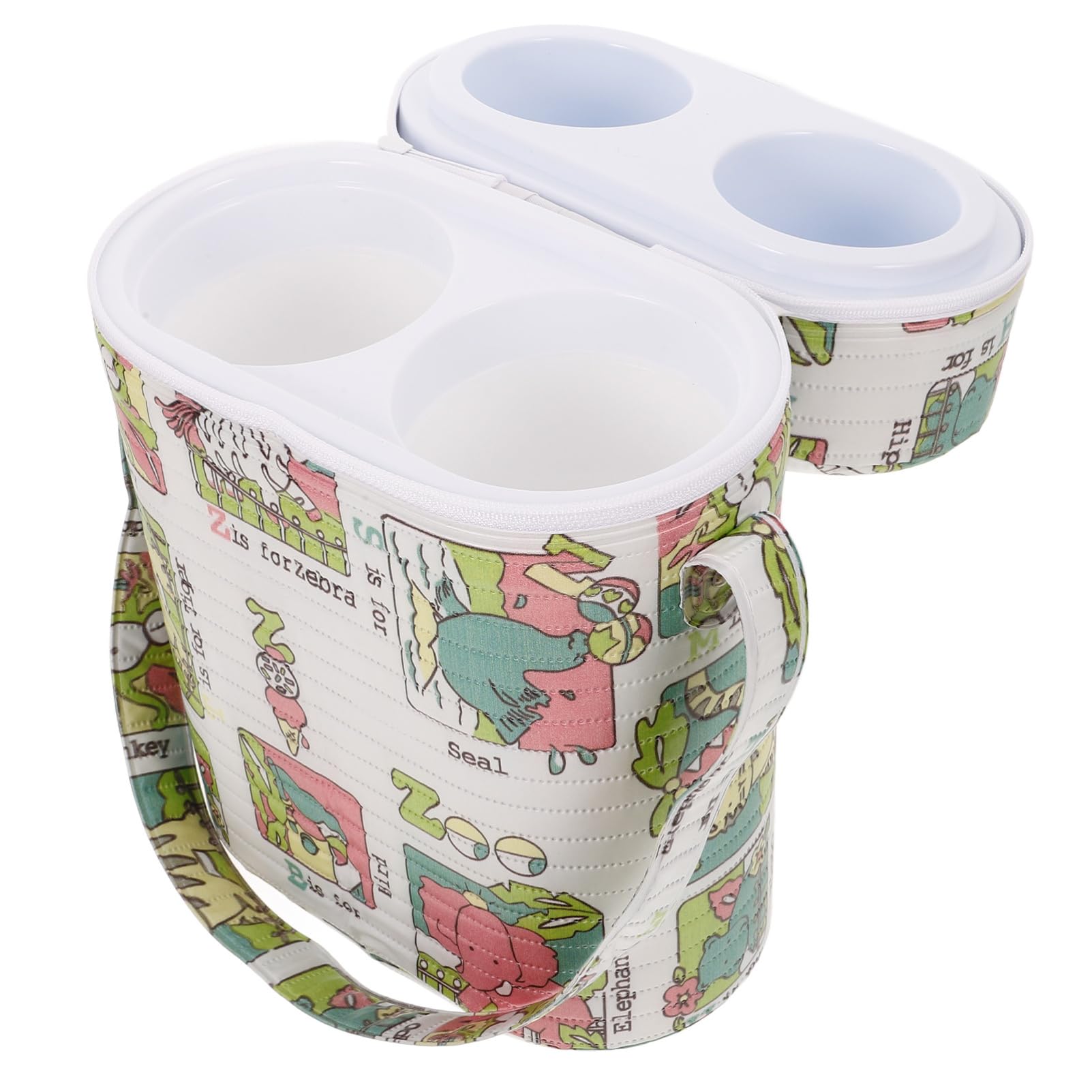 Bolsa Aislante para Biberones Portátil Asa, PVC, Patrón Delicado