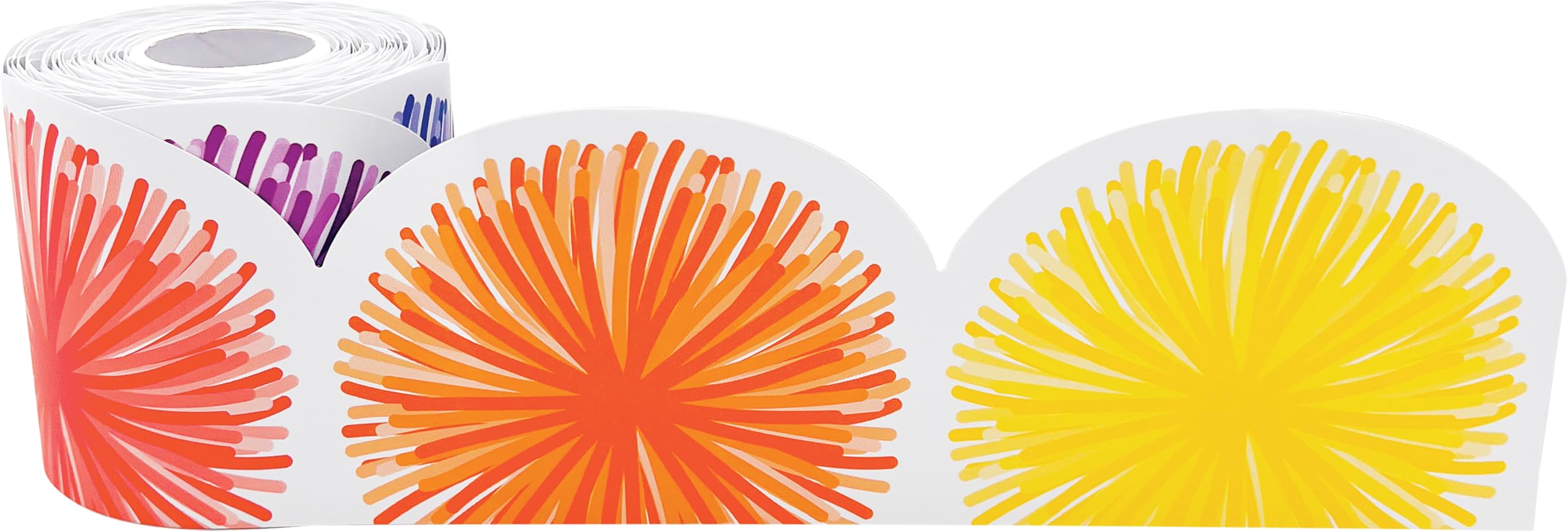 Teacher Created Resources Colorful Poms Scalloped Die-Cut Rolled Border Trim - 50ft - Decorate Bulletin Boards, Walls, Desks, Windows, Doors, Lockers, Schools, Classrooms, Homeschool & Offices - Image 2