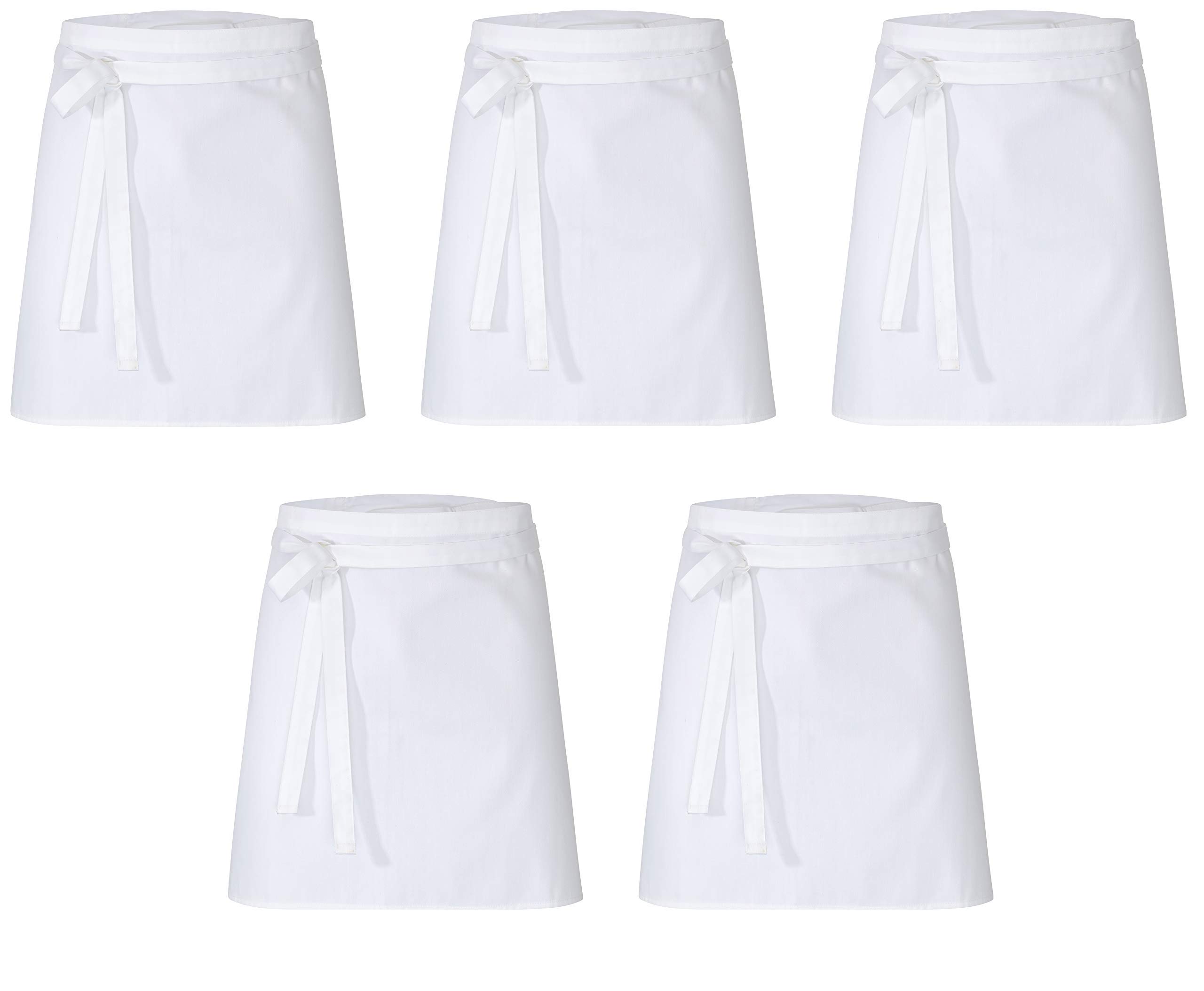 DESERMO Tablier court pour une plus grande liberté de mouvement I Tablier 80 x 50 cm en blanc, prénom individuel ou en lot, Coton, Weiss, 50 x 80 cm
