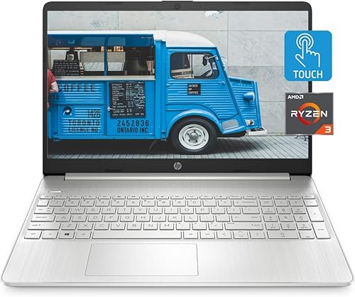 HP Computadora portátil 15, procesador AMD Ryzen 3 3250U, 8 GB de RAM, almacenamiento SSD de 256 GB, pantalla de microborde HD de 15.6 pulgadas,