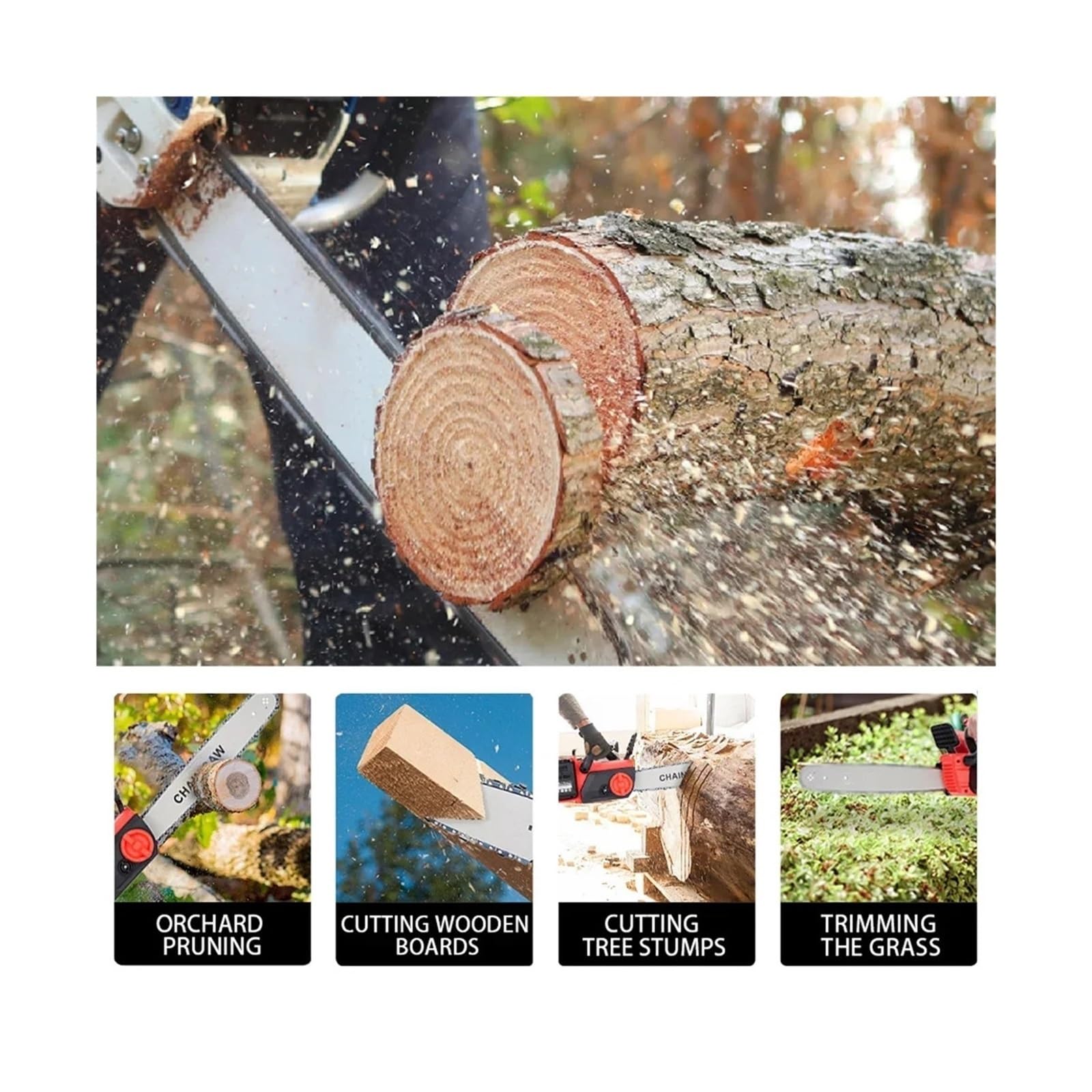 Motosierra de 4 pulgadas for cortar madera, minisierra inalámbrica, guía de cadena, sierra eléctrica portátil, minisierras, accesorios de cadena for sierras madereras