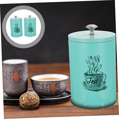 Miniatura 2 de ifundom 2 latas de té de metal de hojalata para té y café, tarros a granel con tapas, galletas, recipientes de almacenamiento de té enlatados,