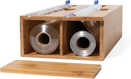 Miniatura 4 de Lipper International Dispensador de bambú con cortador para papel de aluminio, envoltura de plástico o papel encerado, 2 en 1, 13 78 "x 6 34" x 4"