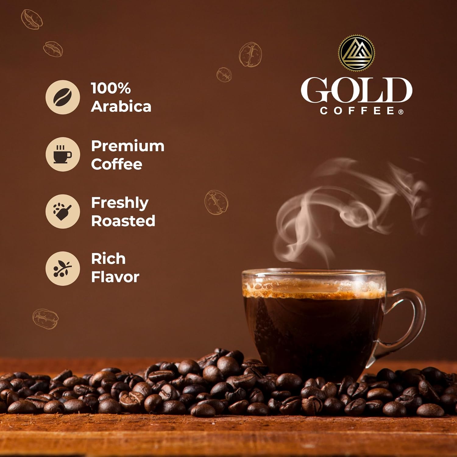 Gold Coffee Co. Brunella Premium Blend - Medium Roast, Finely Ground 100% Arabica Coffee - Notes of Caramel, Plum, Hazelnut, 12 oz. (Pack of 4)