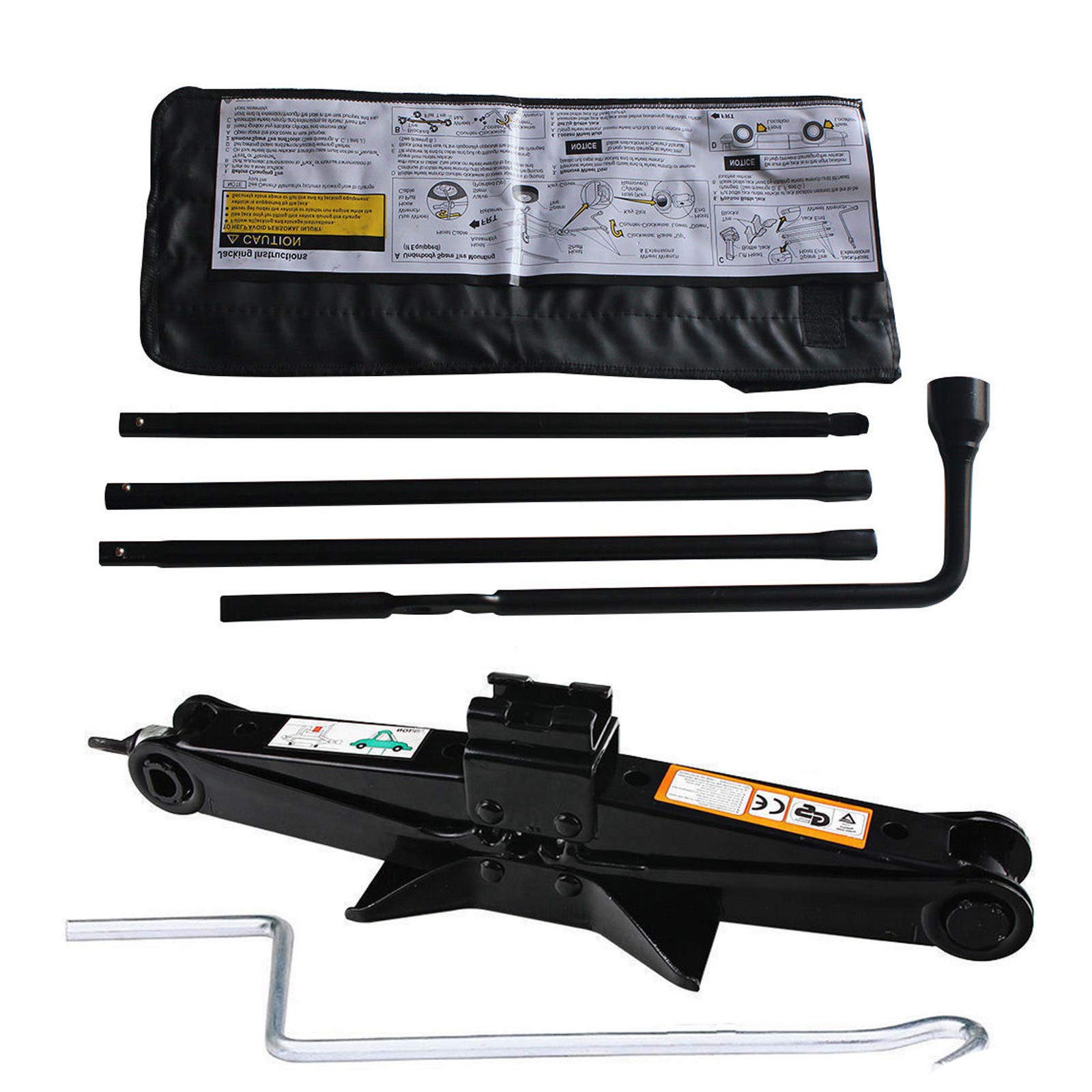 Spare Tire Changing Tools Lug Wrench Extension Irons for Chevrolet Silverado 1500 2500 3500 (2000-2014) + Scissor Jack with Speed Handle 2 Ton Capacity US Ship