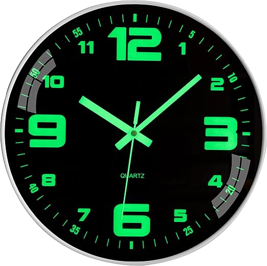Warminn Wall Clock 12 inch Battery Operated Silent Non