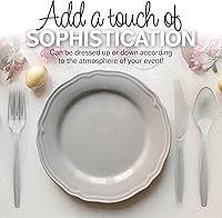 Vista 6 de 100 cucharas de plástico transparente pesadas, utensilios de plástico resistentes, cucharaditas desechables de lujo, cubiertos de plástico bonitos