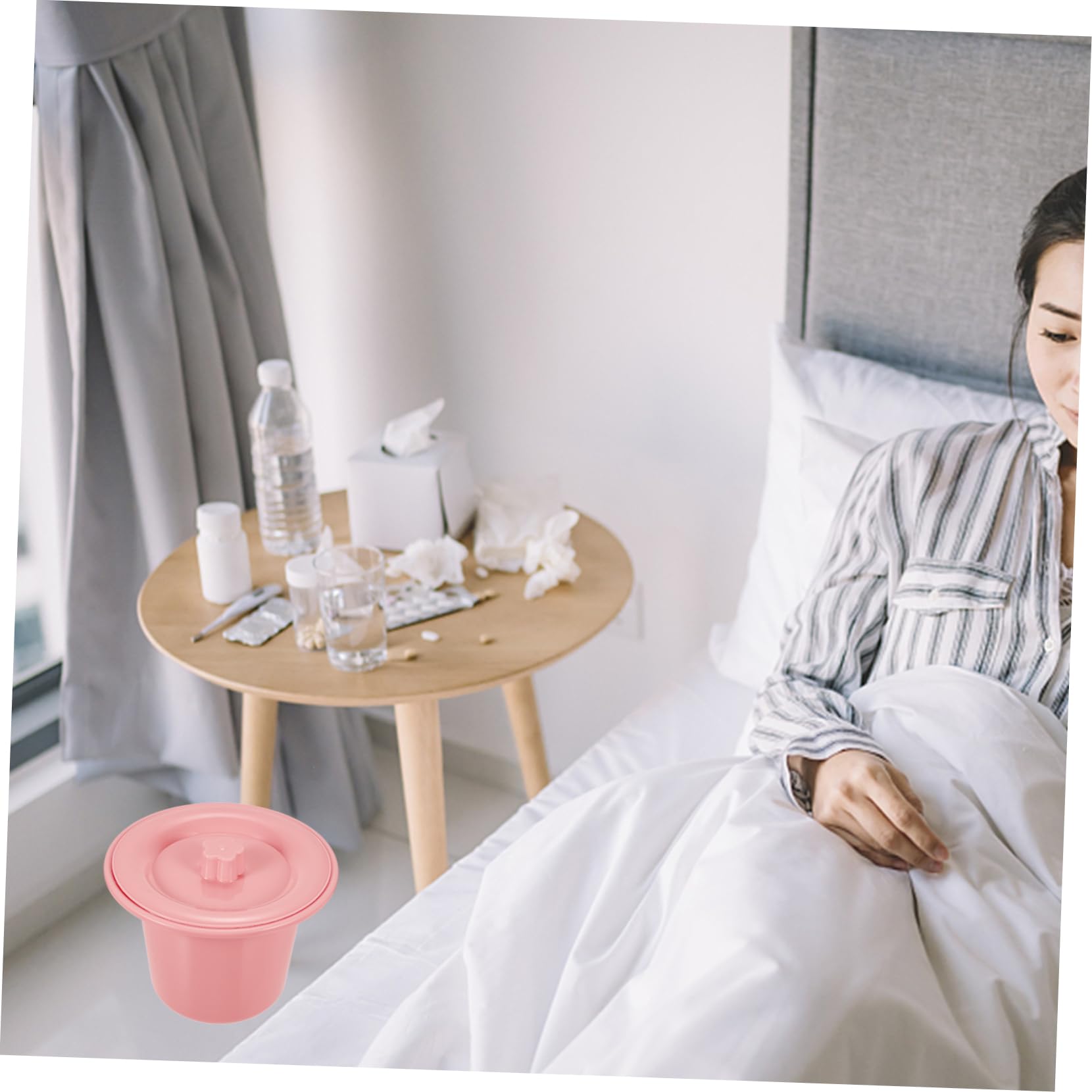 Healeved 2piezas Orinal Multi-funcional Para Niño Niña y Adultos Orinal De Tapa Reutilizable Base Antideslizante Para Uso Familiar Potente y Resistente Para Hospitales y Entrenamiento De