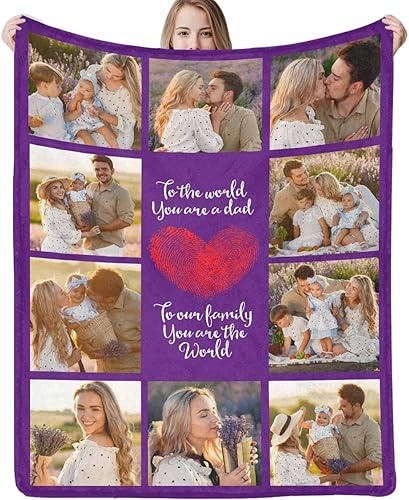 Miniatura 9 de COLORSFORU Manta personalizada para el Día del Padre, regalo de hija, hijo, esposa, manta con imagen personalizada para papá, manta con imagen