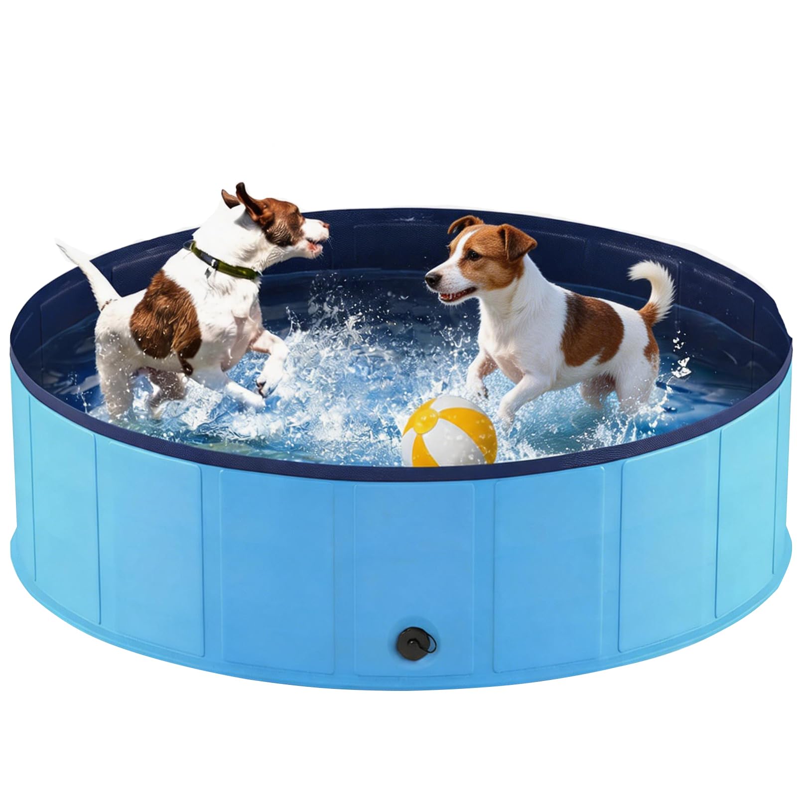NATGAI Piscine pliable en PVC pour animaux domestiques, bac de mise bas | Piscine pliable pour chiens de grande taille, piscine pour animaux de compagnie pour le bain, la fraîcheur, les jeux