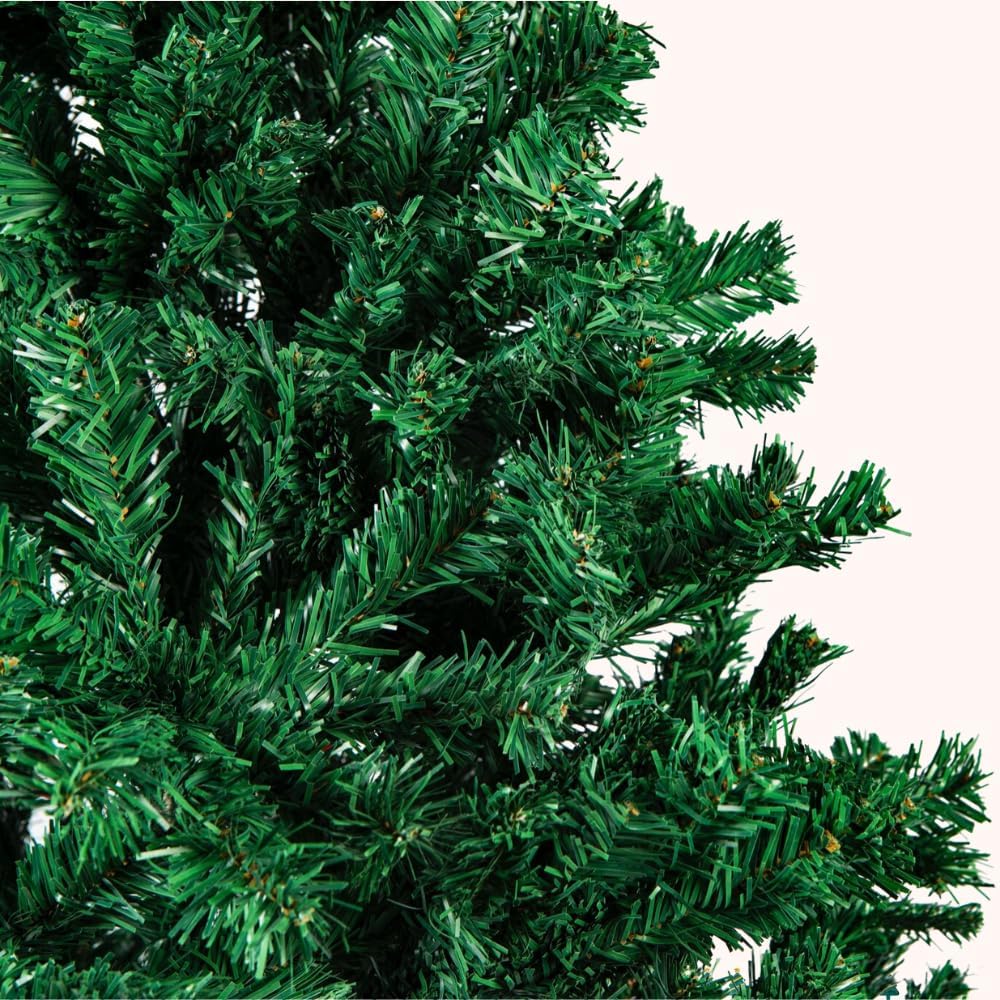 Árbol de Navidad Artificial Muy frondoso de 120 cm y 401 Ramas. Pino de Navidad PVC Color Verde Intenso con Ramas Plegables ignífugas y Soporte de pie