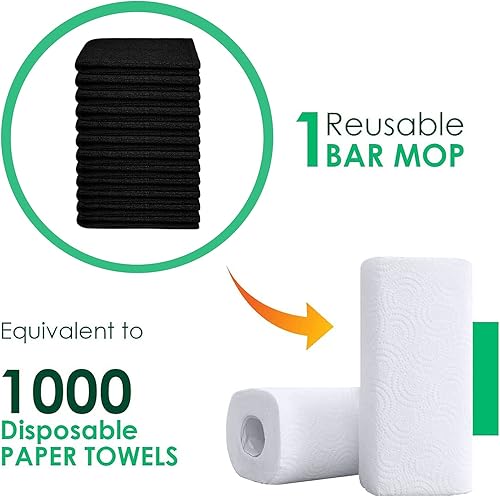 Miniatura 8 de ZUPERIA Toallas de cocina para trapeador de bar, paquete de 12 toallas (16 x 19 pulgadas), 100 % algodón, paños de cocina y paños de cocina súper