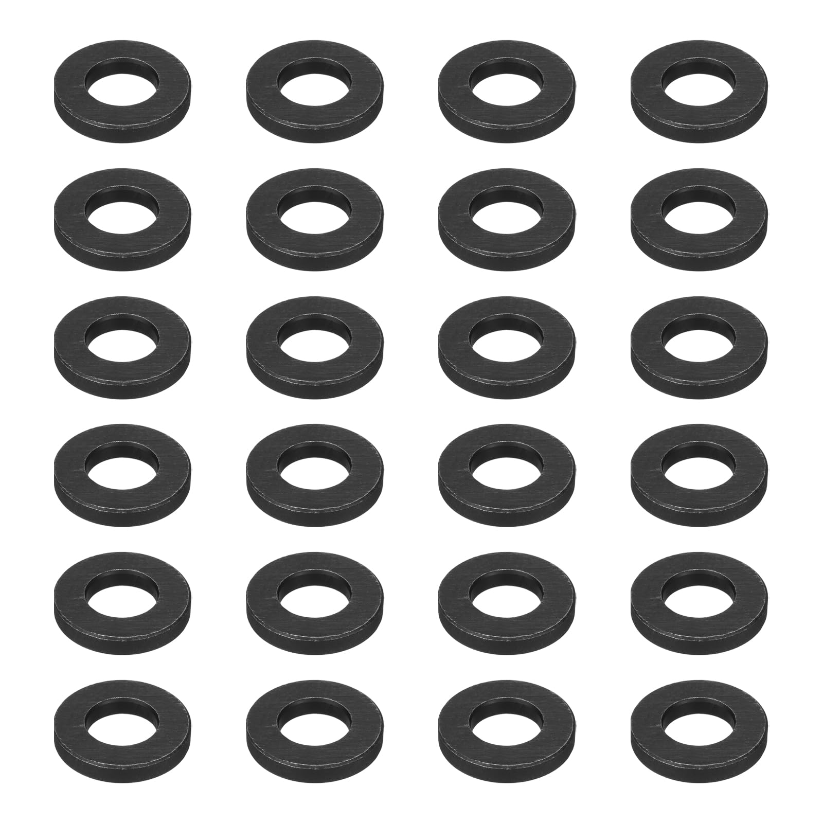 QUARKZMAN 24 Piezas de Arandela Plana Negra de 1 3/16" para Tornillo M30 Arandelas de Acero de 30mm DI 60mm de 10mm de Longitud para Uso Industrial Tornillos Pernos