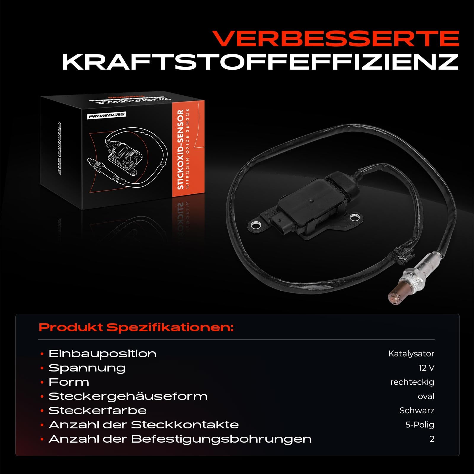 Frankberg Capteur de cliquetis NOx, capteur à 5 broches 04L907807CD,