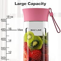 Vista 7 de COKUNST 18oz Portable Blender, USB Rechargeable Personal Size Blenders, Smoothie Blender with 6 Blades for Protein & Shakes, Mini juicer with Extra