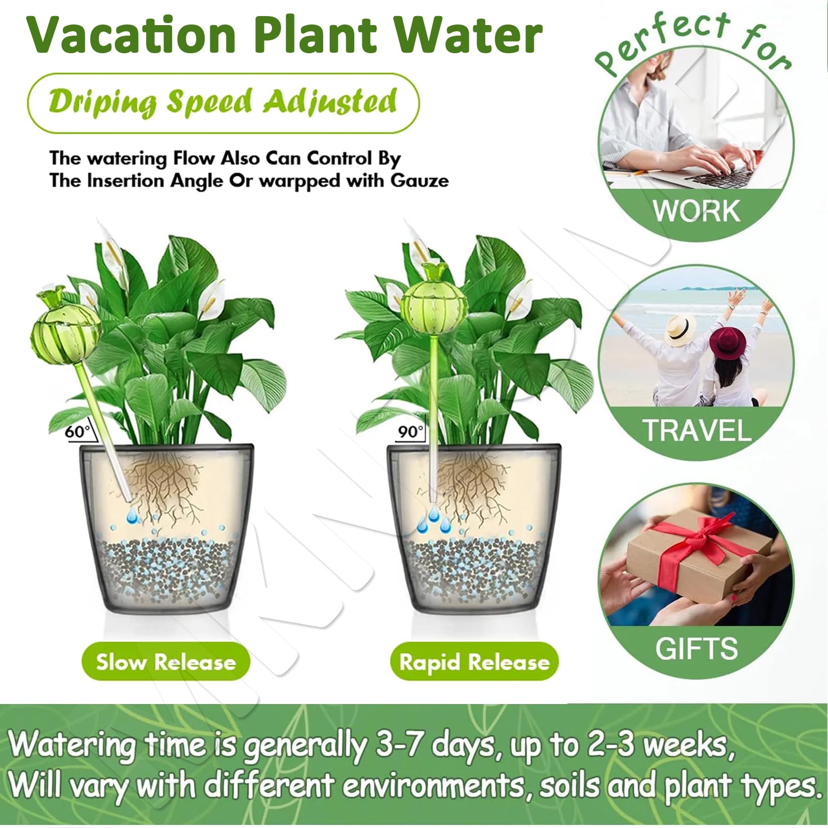 Lilixerw Plant Self-Watering Stakes Automatic Irrigation Equipment Adjustable Self Watering Spikes For Plants With Control Valve