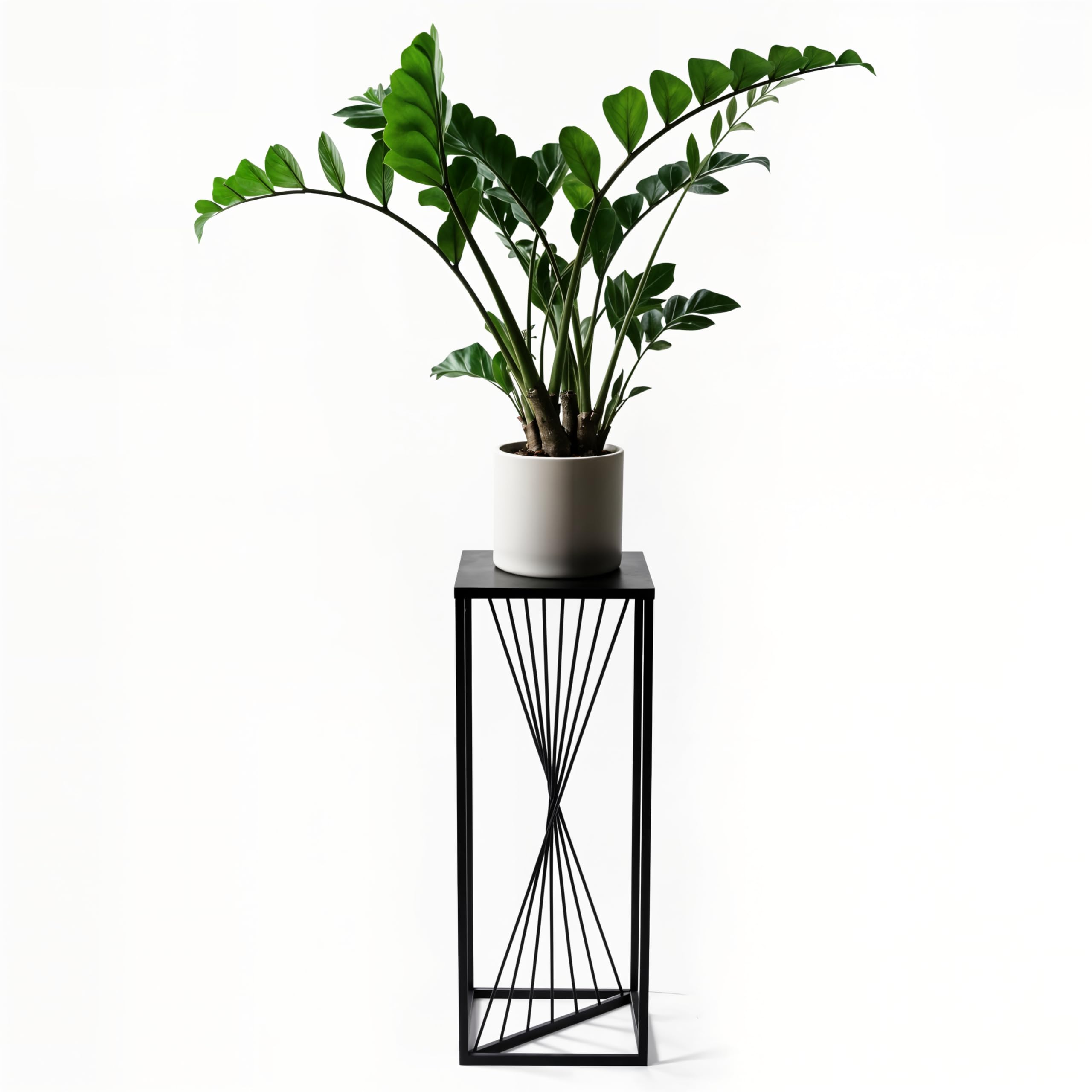 Support de Plantes River en Métal Noir – 24x24x70cm – Étagère Décorative pour Fleurs d’Intérieur – Table d’Appoint – Porte-Pot – Accessoire Salon