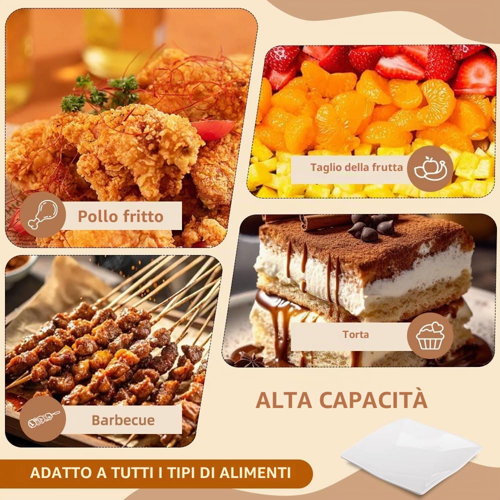 6 Pezzi Piatto da Dessert Piatti da Portata Piatti da Portata Rettangolari per Insalate, Frutta, Riso e Dessert
