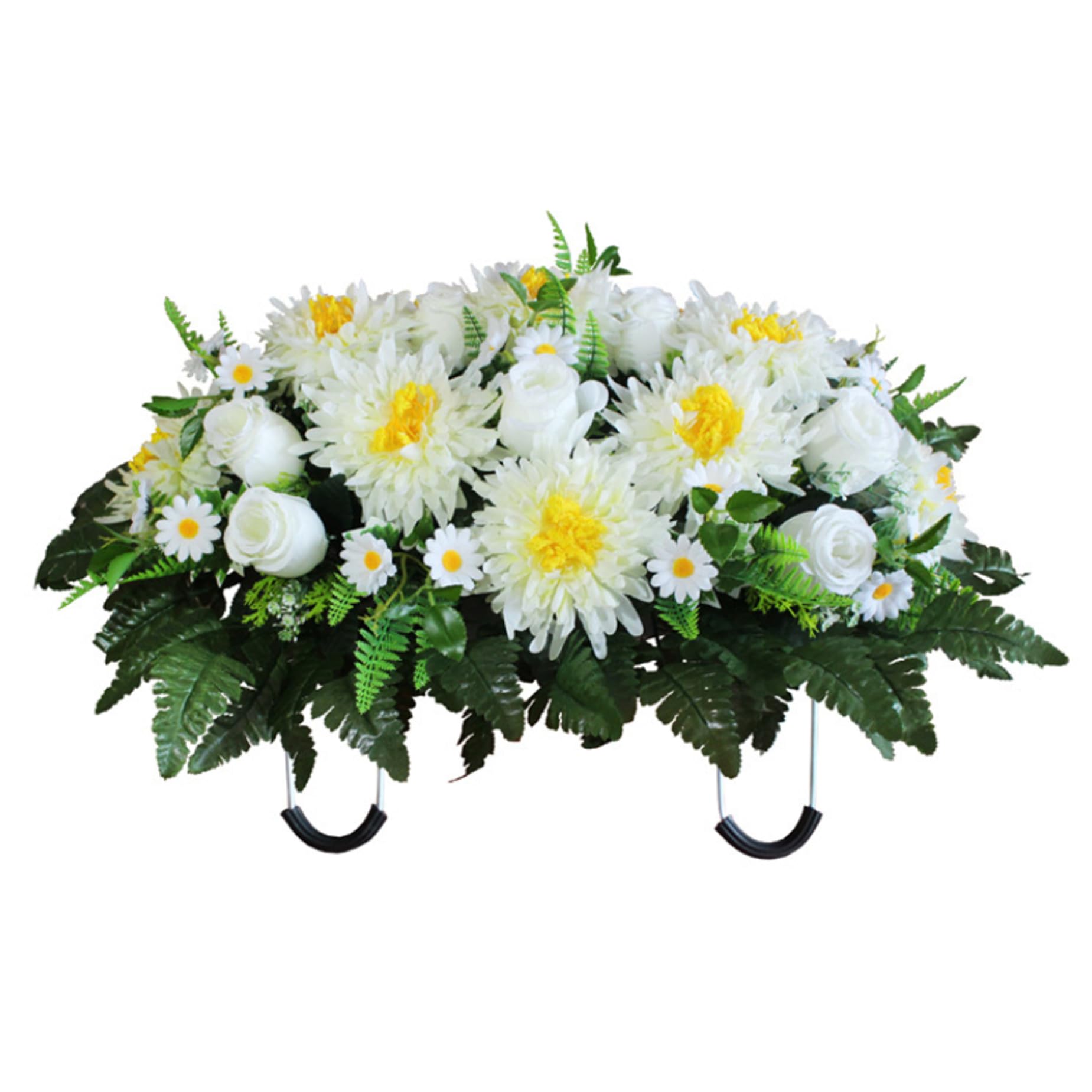 Selle de fleurs en pierre tombale pour cimetière et compositions artificielles de deuil