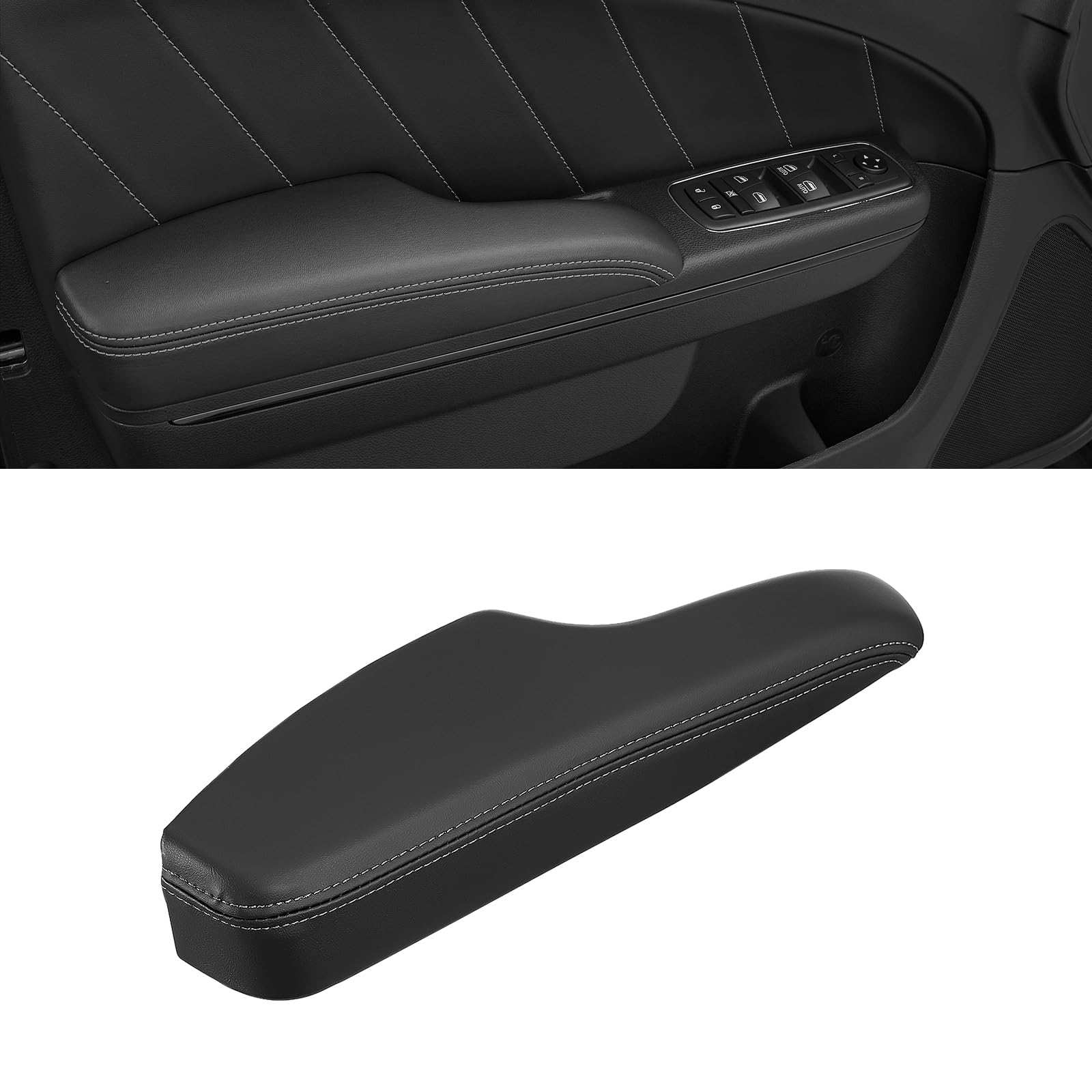 ACLONG Inner Door Armrest Fit for Dodge Charger 2011-2023 Door Panel Armrest Cover Fit for Chrysler 300 2011-2023(Sedan Only) Front Left Driver Side Replaces 1WK37DX9AB -1PCS