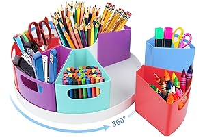 Rotating Art Supply Organizer Storage Caddy for Kids