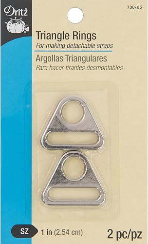 Dritz Triangle Rings 1" 2/Pkg-Nickel