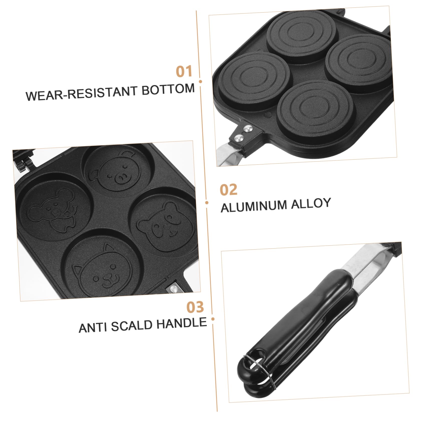 CIYODO Non Stick Frying Pan and Hamburger Making Mold Non Sticking Kitchen Pot for Versatile Cooking Ideal for Breakfast and More