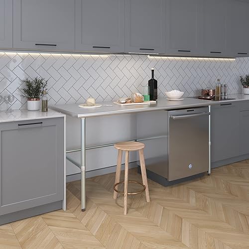 Vista 71 de Mesa de trabajo de acero inoxidable de base abierta con galvanizado