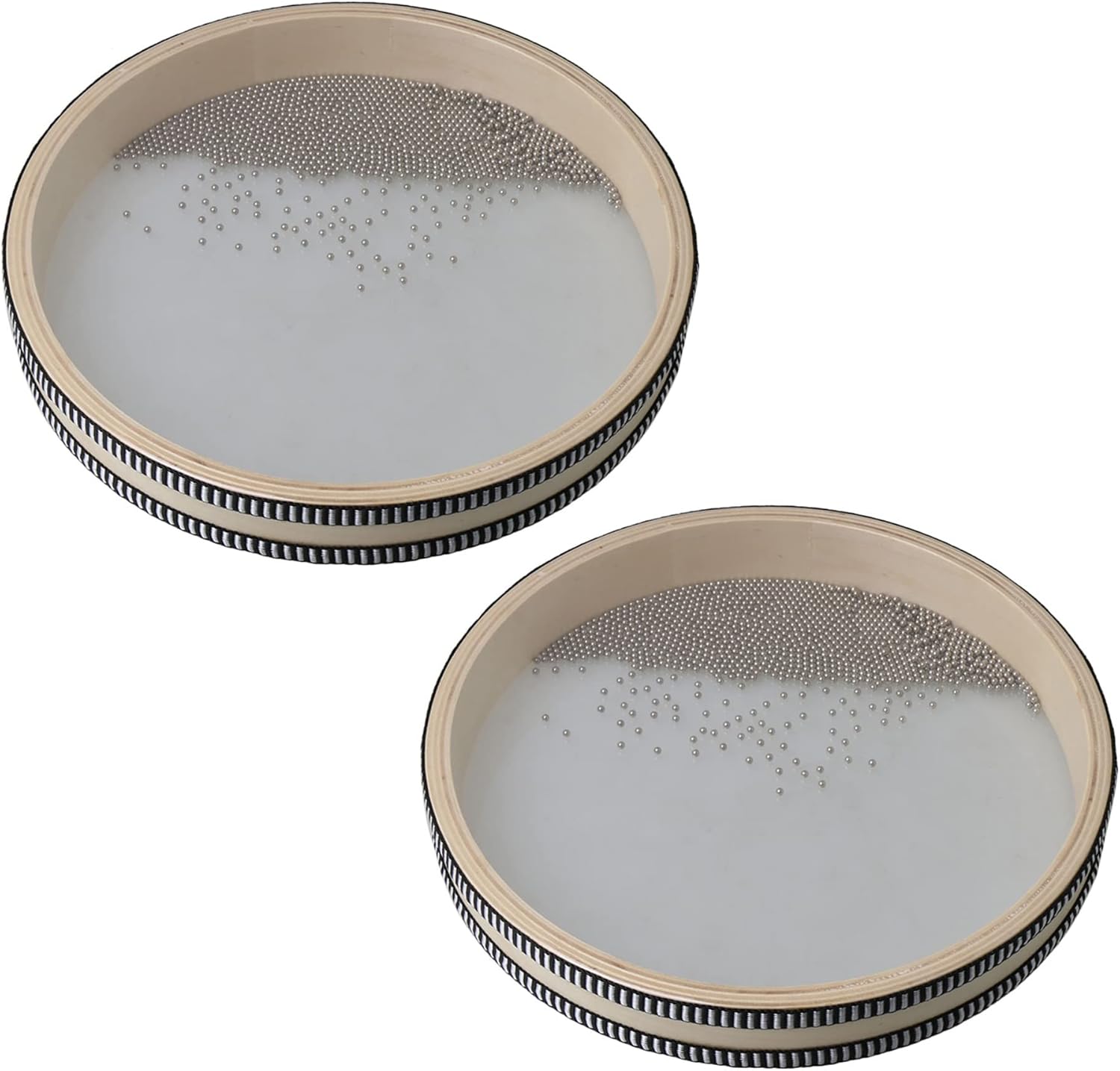 Bstinay Wood 10Inch Wave Bead Hand Drum Percussion Wave Ocean Sound Drum Pack of 2