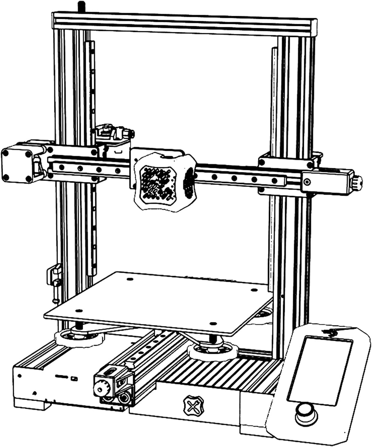 3D Printer Updated Aluminum BLV Ender 3 Pro Double Z Axis Upgrade Kit Y Carriage Plate Belt Screws, Not Including MGN12 Linear Rail (Ender 3 Pro Without Rails)