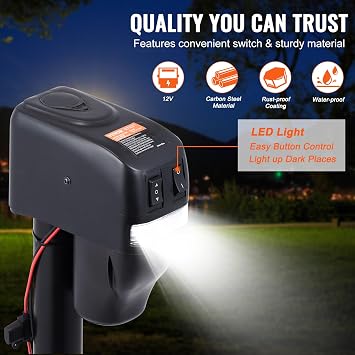 VEVOR Electric Trailer Jack, Power Tongue Jack Weight Capacity 4000 lbs, 9.84-33.85 Electric Tongue Jack with Waterproof Cover for Lifting RV Trailer, Horse Trailer, Utility Trailer, Yacht Trailer