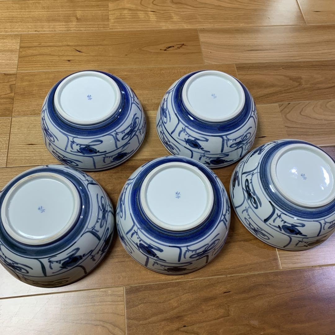 Amazon.co.jp: 砥部焼 梅山窯 なずな 6寸ボウル 5個セット : ホーム  