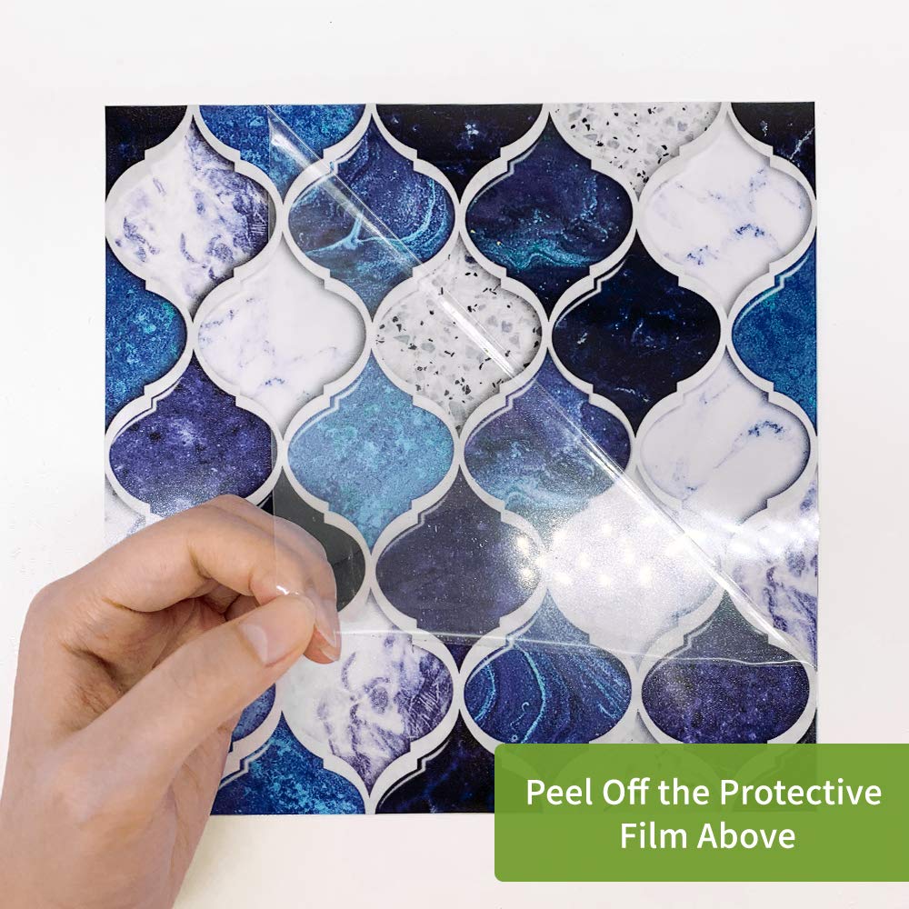 Paquete de 30 pegatinas autoadhesivas impermeables de PVC for azulejos de pared, multicolor, varios tamaños(Ts091,20x20cm-30Pcs)