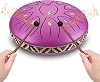 Rain Drum Tongue Drum 6 Inch 11 Note C-Key Steel Tongue Drum Percussion Instrument Handpan Drum with Carry Bag Music Book Mallet Finger Picks for Gifts Meditation