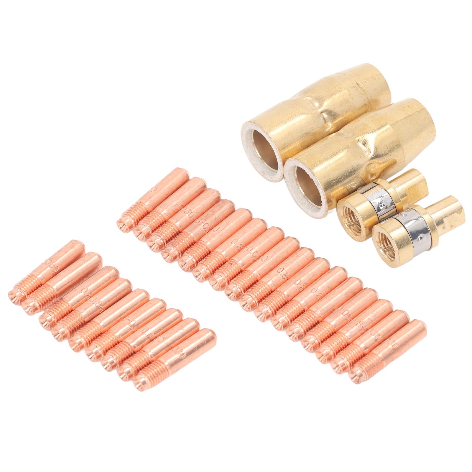Materiali di consumo per saldatura 25 pezzi Punte di contatto Ugelli Diffusori di gas per Miller Millermatic M‑10 M‑15 Hobart H‑9 H‑10