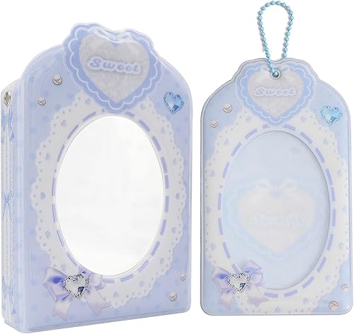 Kpop - Mini álbumes de fotos de 3 pulgadas, 40 bolsillos, soporte para tarjetas fotográficas con lazo, patrón de corbatín, álbum de fotos para