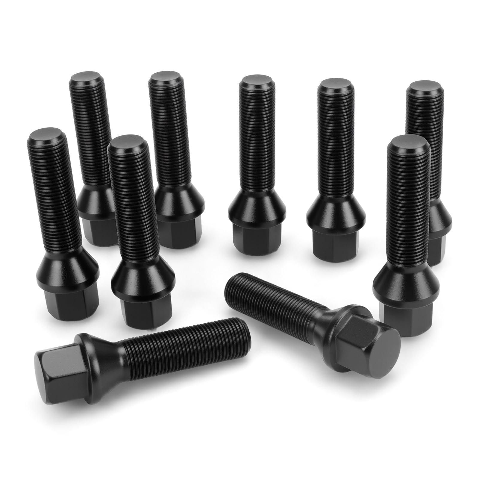 Dynofit 14x1.25 Lug Bolts Compatible with BMW F10 F30 F80 M3 M4 320i 328i Toyota Supra A90, 45mm Shank ET Bolts,BMW Rims with 15mm 20mm Wheel Spacers, 10 pcs Aftermarket Lug Studs for G20 G82 G87 F87