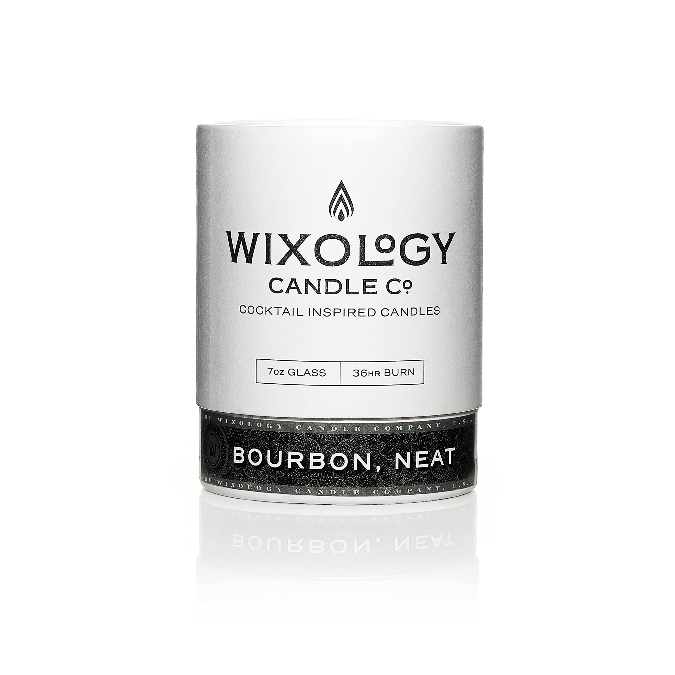 Wixology Koktajl inspirowany burbonem Neat Soy Candle - świeca zapachowa wanilii karmelu i dębu w szklance wielokrotnego użytku - Made in Kentucky - 207 ml