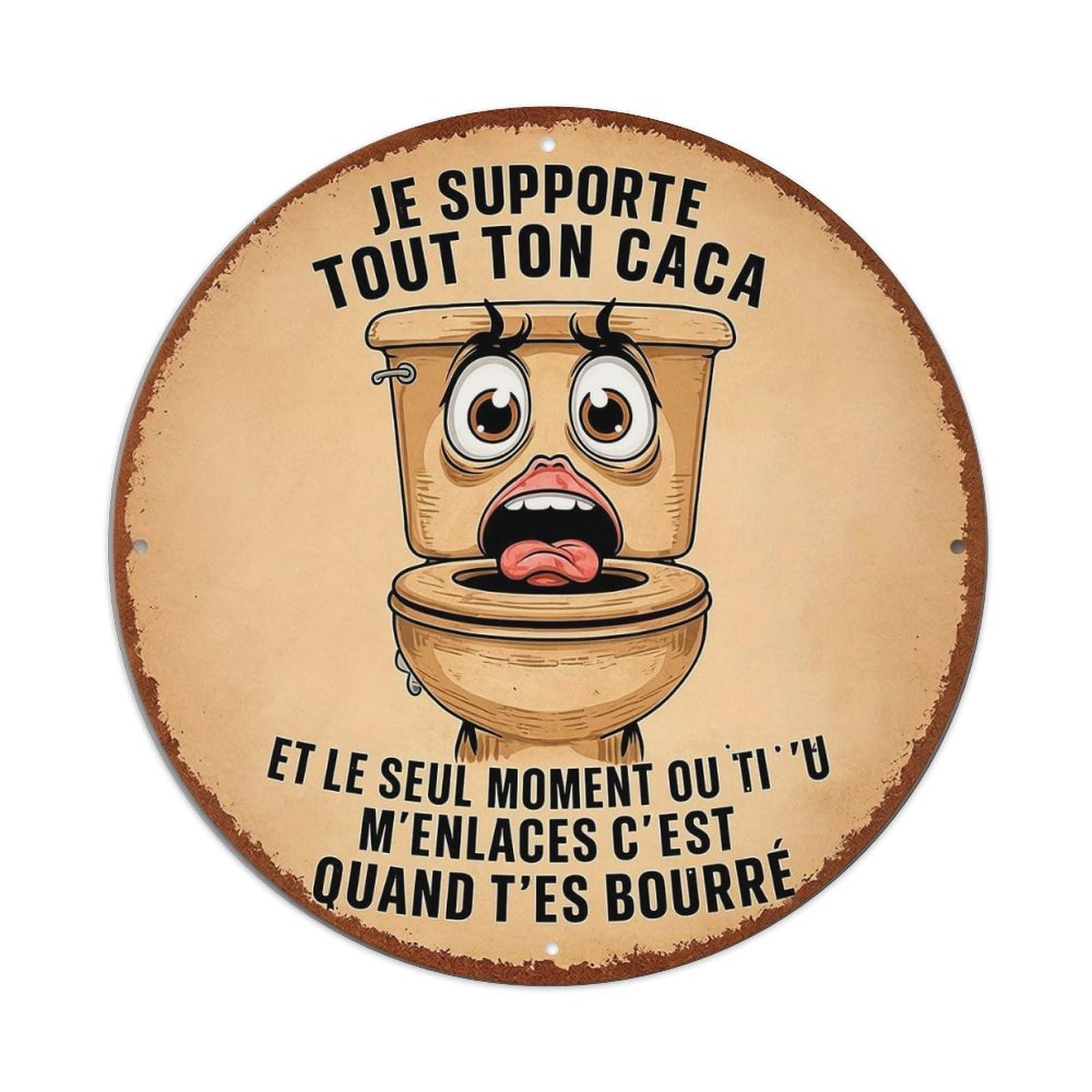 Toilet With Face And Text Tin Sign Metal Poster Vintage Metal Signs for Home Man Cave Bar Cafe Kitchen laundry room Wall Decorations Gift 8x8Inch