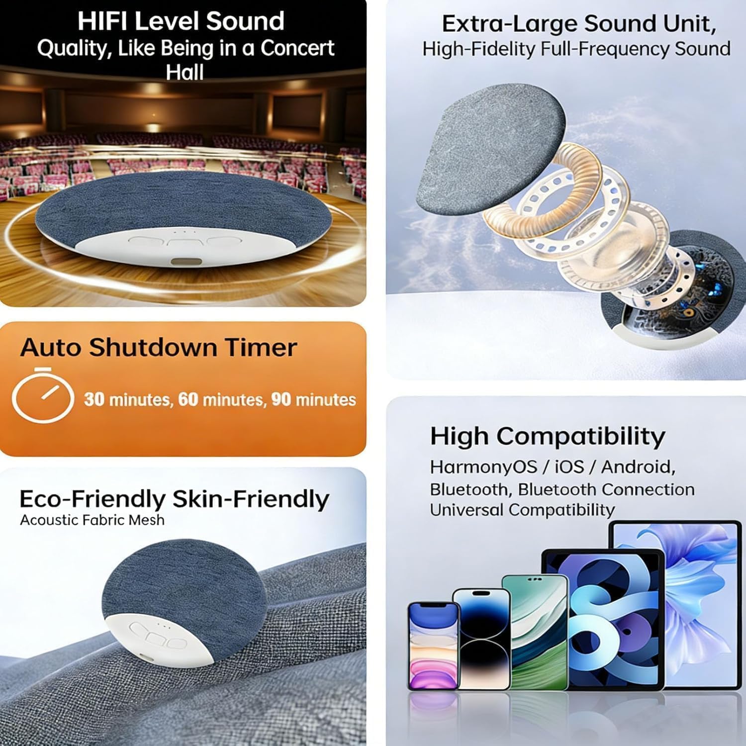 2026 New Sleep Pillow Speaker, Bone Conductions Under Pillow Sleep Speaker, Bluetooth Pillow Speaker, with White Noise Timer Wireless Sleep Aid with Stereo Bass Private Sleep Headphones for Adult — view 7