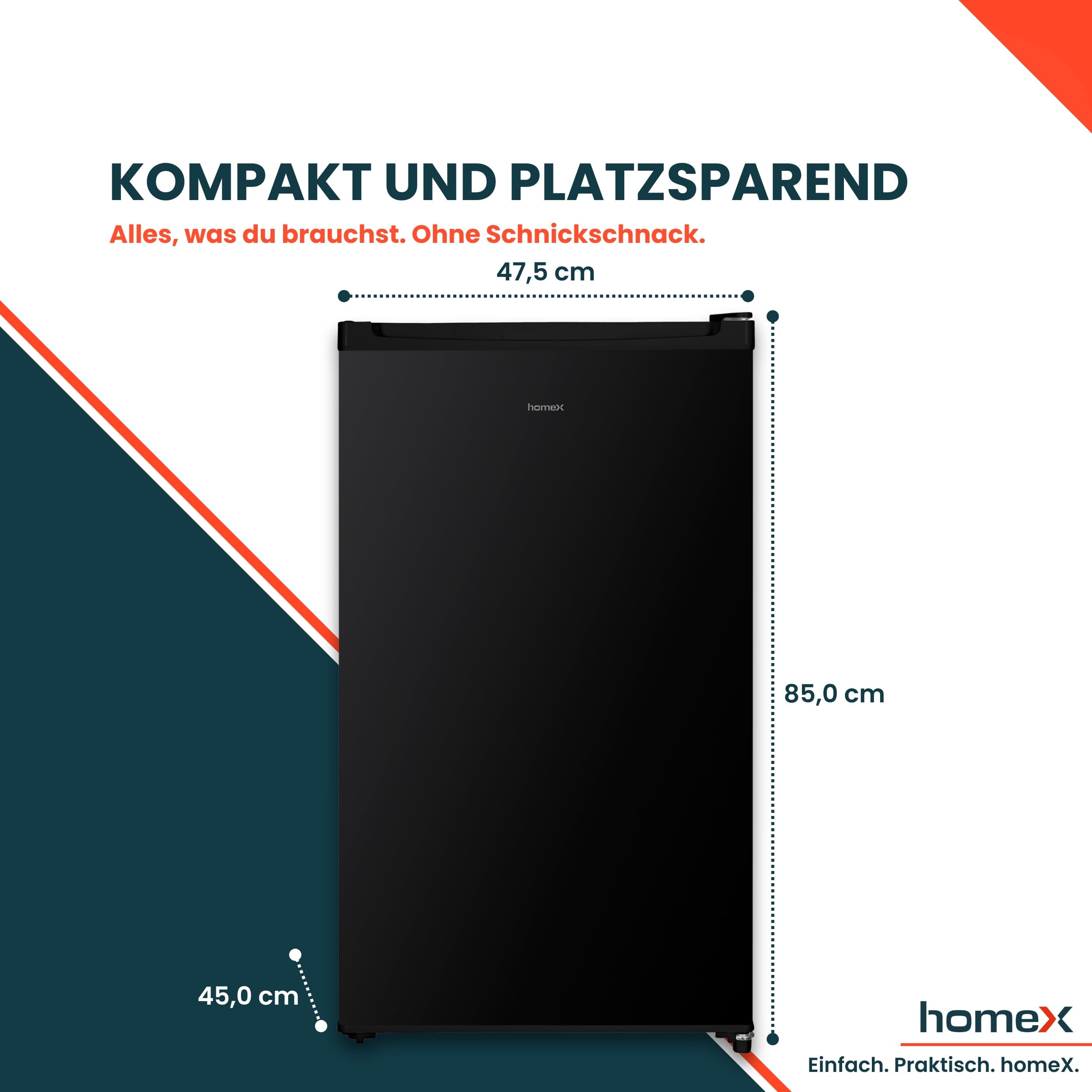 homeX Gefrierschrank 60L 4-Sterne freistehend schwarz FS1016-B