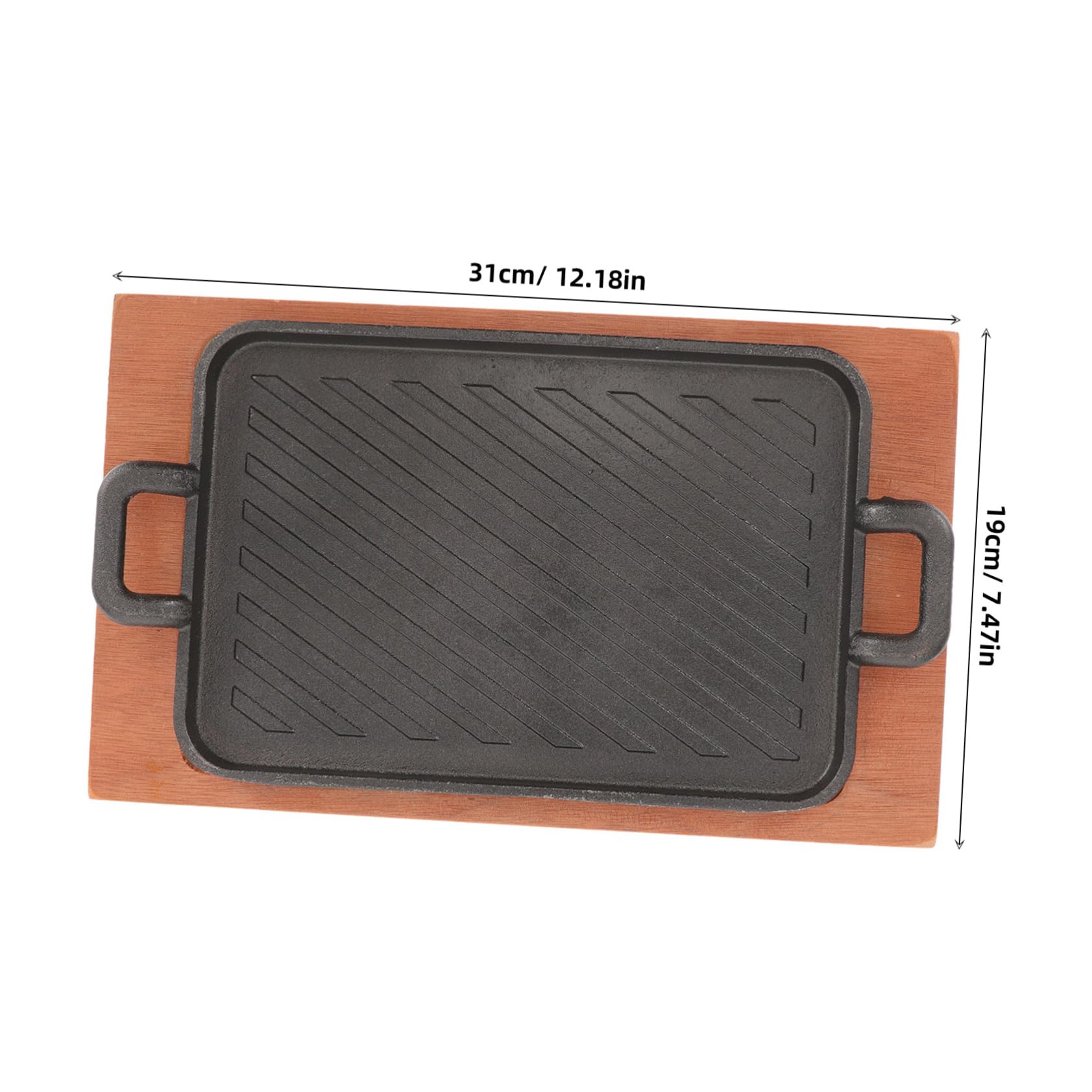 Toyvian 1 Set Heavy Duty Iron Bbq Grilling Pan Nonstick Griddle Plate for Cooked Meat Durable and Even Heat Distribution for Outdoor Barbecue and Indoor Cooking