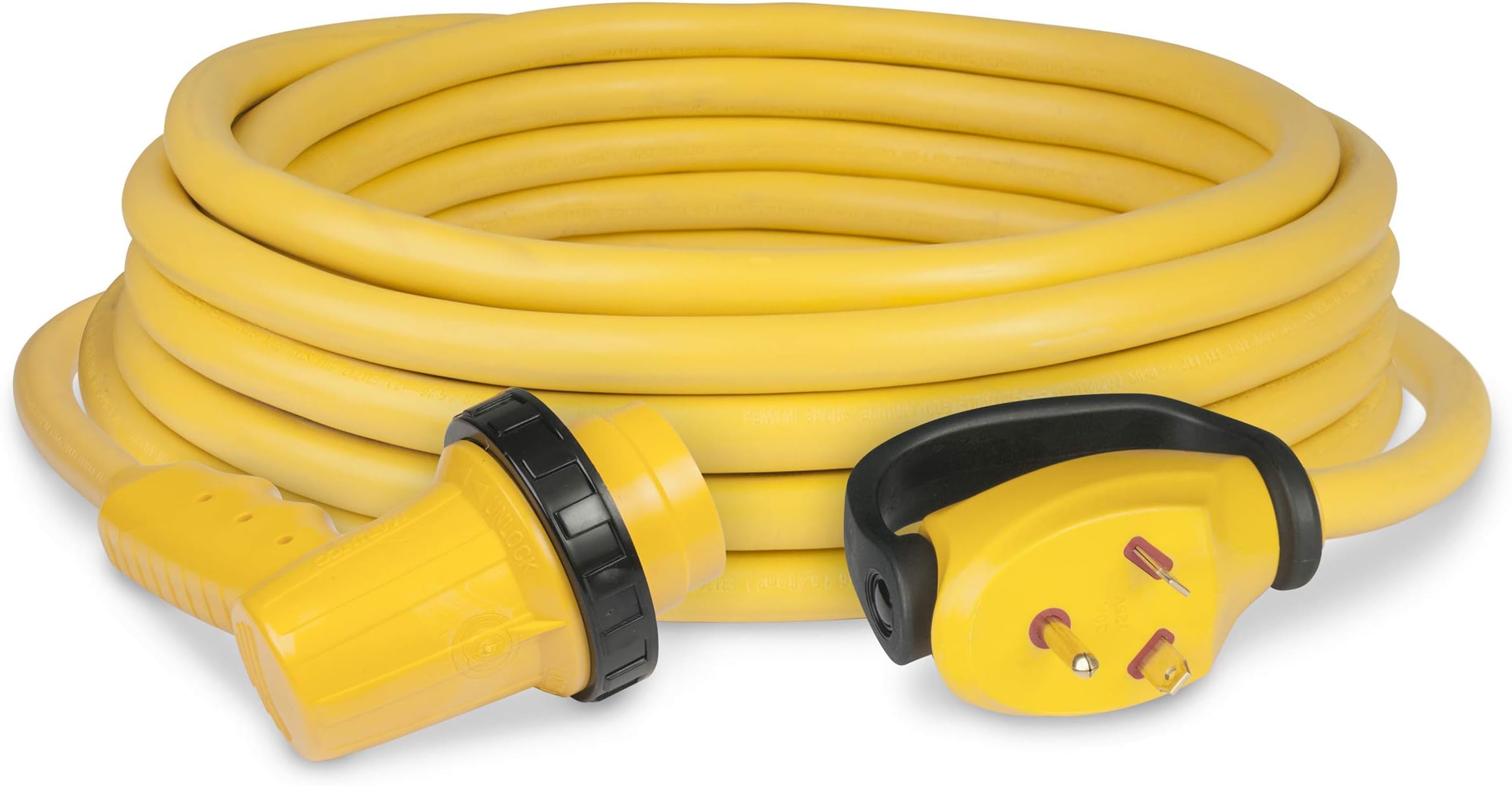 ParkPower by Marinco 30RPCRV 30 Amp 125V 30 Foot Right Angle Swivel Handle Yellow RV Power Cord